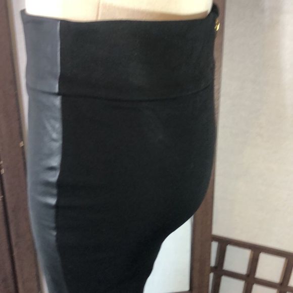 Princess Vera Wang self face faux leather legging sz 5 exposed gold back zipper - Picture 7 of 12